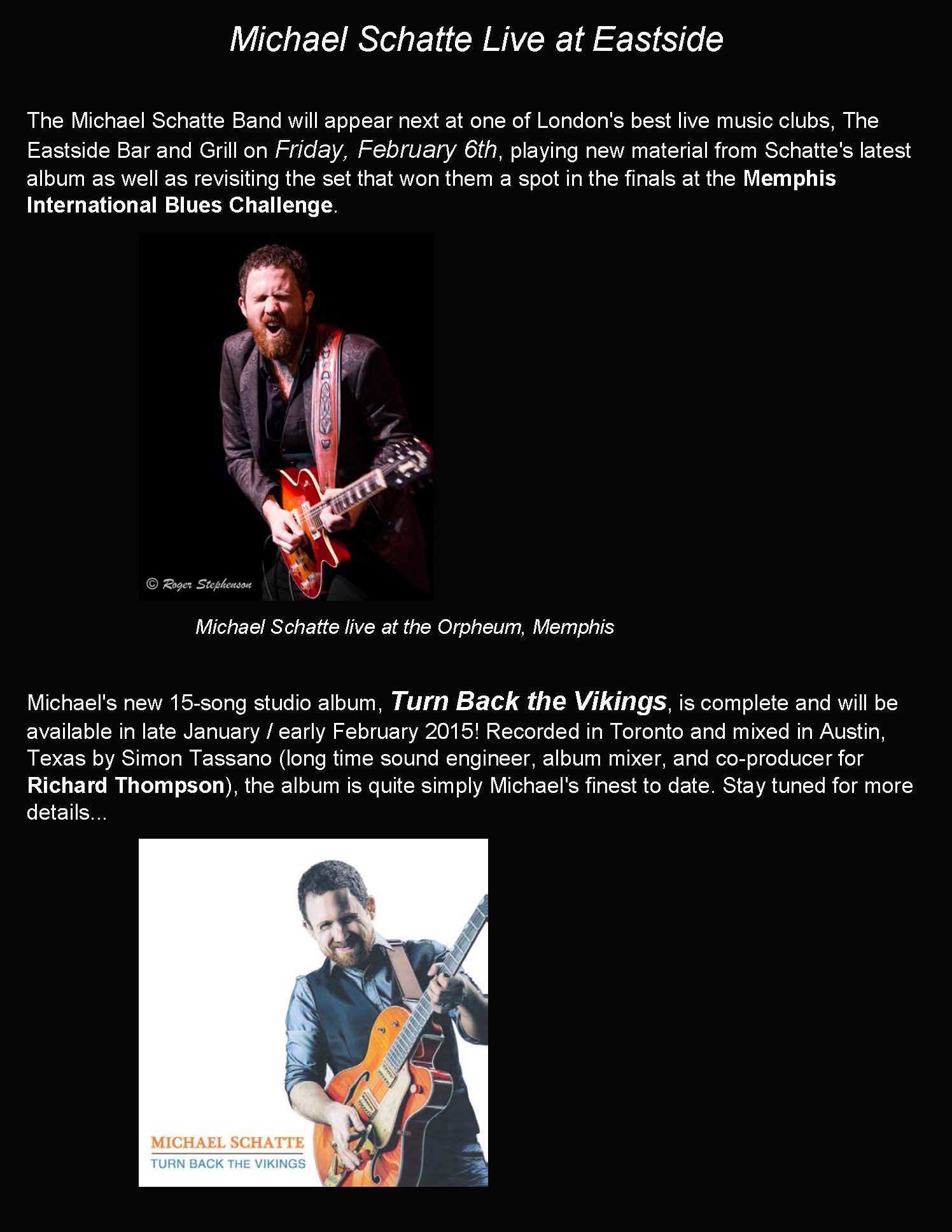 The Michael Schatte Band, Live @ Eastside